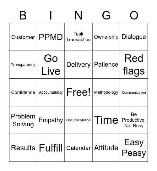 PS Conference Bingo Card