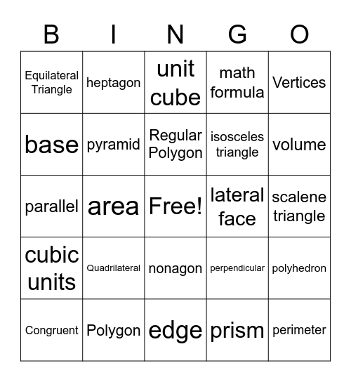 Chapter 11 Vocabulary Bingo Card
