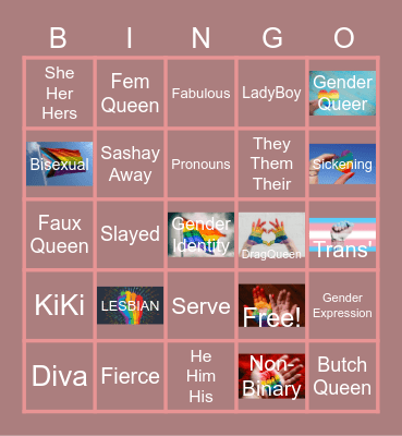 Drag Lingo Bingo Card