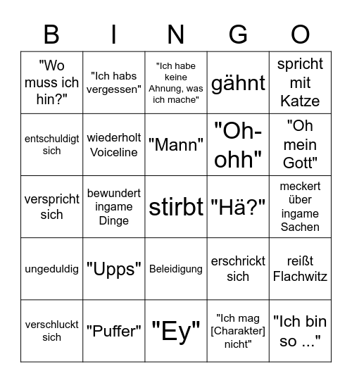 Lyri Bingo Card