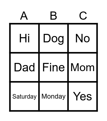ASL BINGO Card