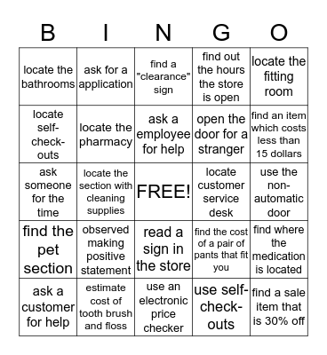 Community Retail Bingo Card