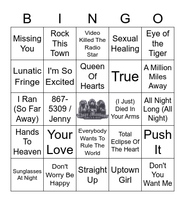 Thats What I Call The 80s Bingo Card