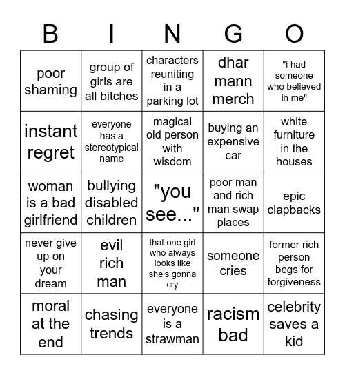 dhar mann Bingo Card