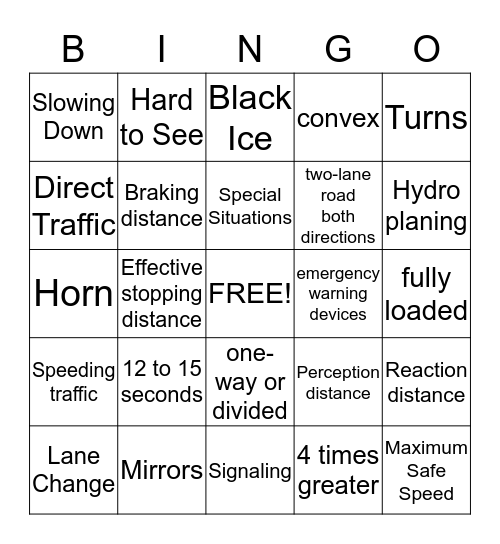 Bingo Section 2.4-2.7 Bingo Card