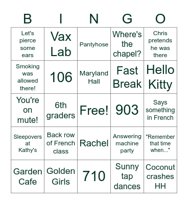 Loyola Girls Bingo! Bingo Card