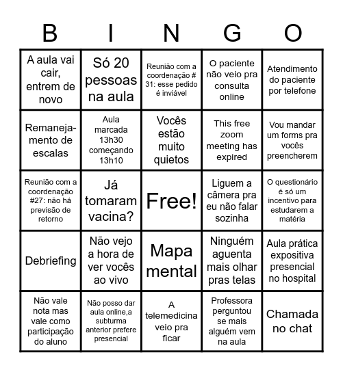 BINGO UP 2021 Bingo Card