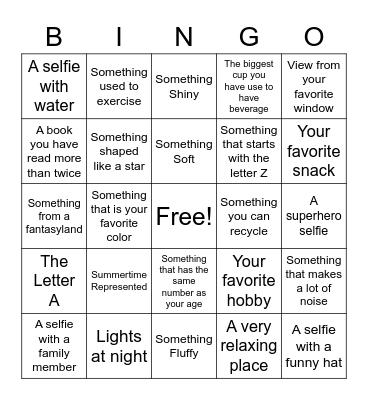 RANDOM Photo Bingo Card Bingo Card