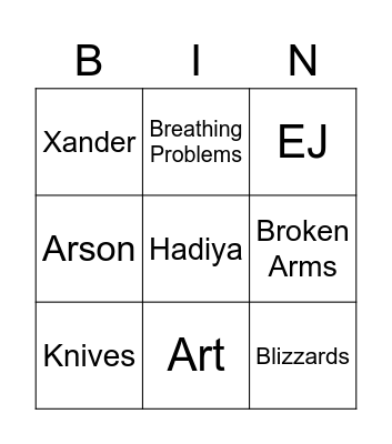 FarhanBackstoryBingo! Bingo Card