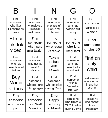 Birthday Bingo! Bingo Card