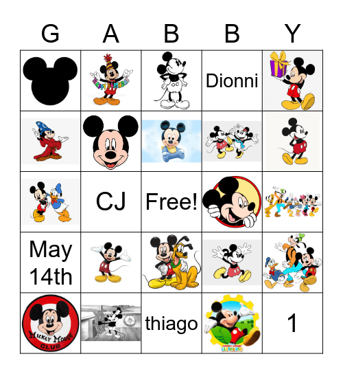 Happy Birthday Mickey! Bingo Card