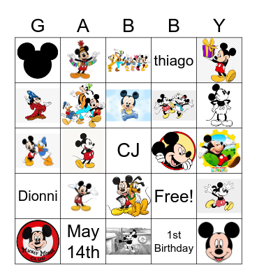 Happy Birthday Mickey! Bingo Card