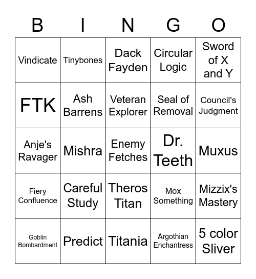 Cavedan's Modern Horizons 2 Bingo Card