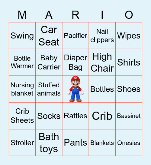 Amanda's BABY Shower Bingo Card