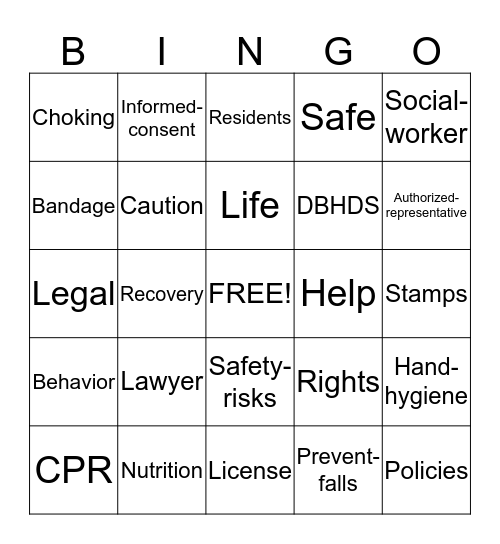 PATIENT SAFETY BINGO Card