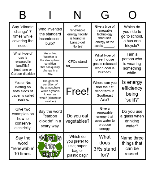 GETTING READY Bingo Card