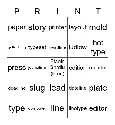 California Times Movie Night Bingo Card