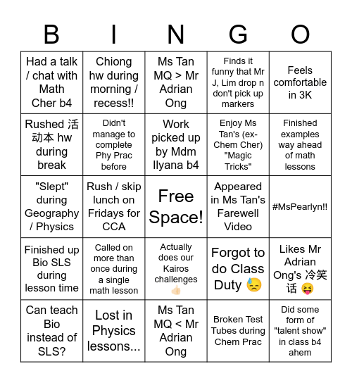 Kairos Bingo! Bingo Card