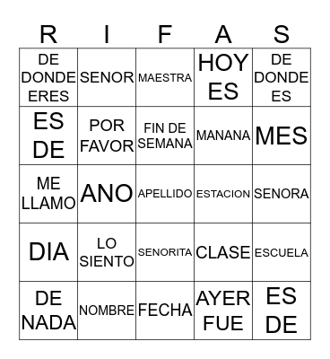 SEMANA 2 Bingo Card