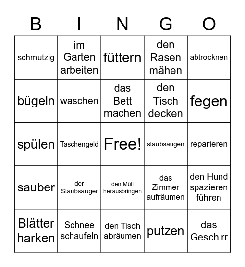 Hausarbeit Bingo Card