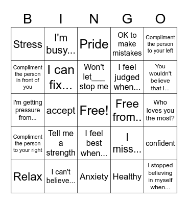Awareness Bingo Card