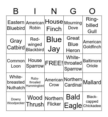 Bird Bingo Card