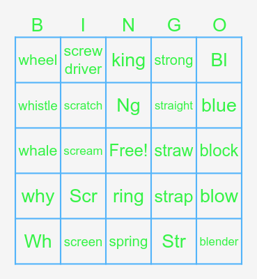 Blends Bingo Card