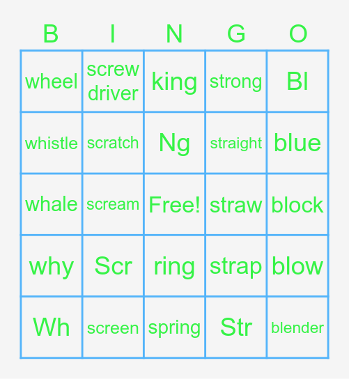 Blends Bingo Card