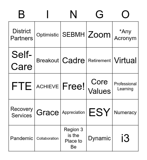 Heartland Lingo Bingo Card