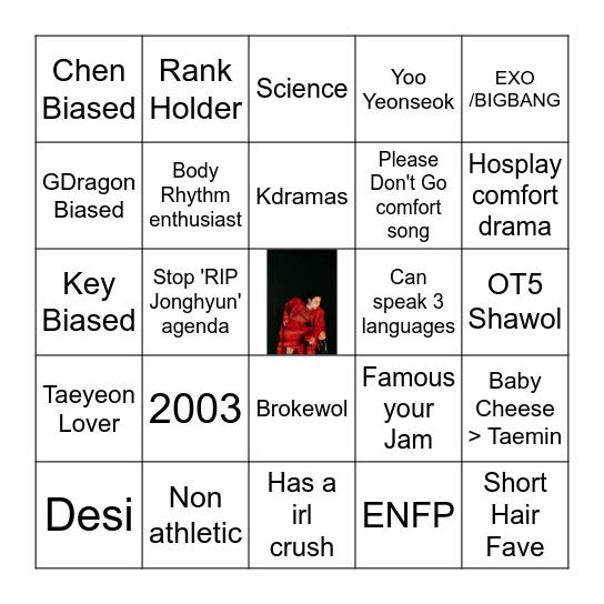 Zia's Bingo Card
