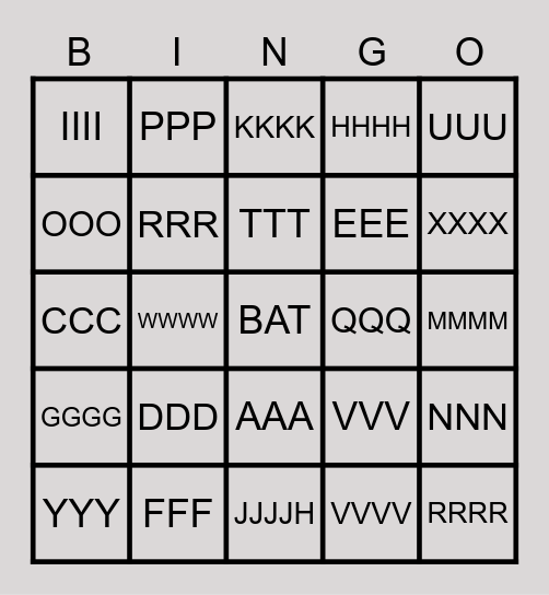 BAT Bingo Card