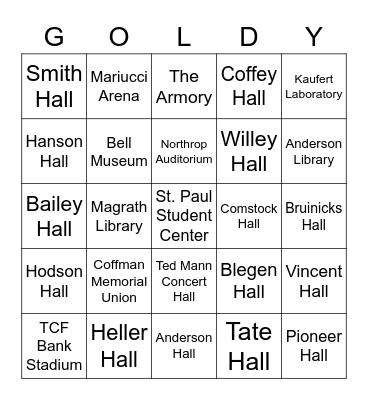 BIN-GOLDY Bingo Card