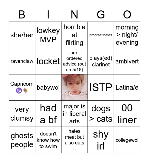 chris Bingo Card