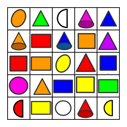 Colores y formas Bingo Card