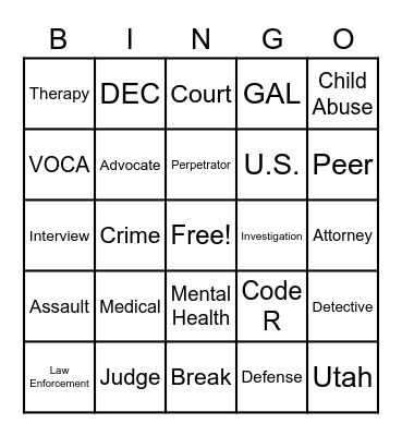 MDT Bingo Card