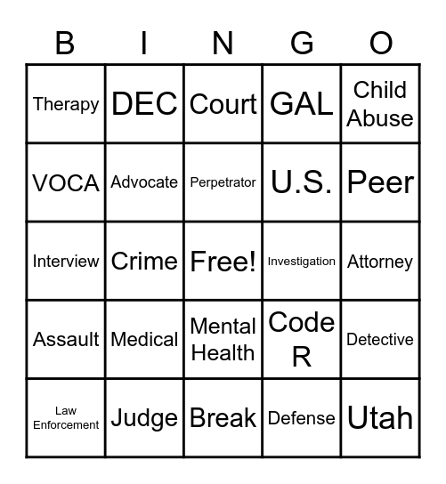 MDT Bingo Card