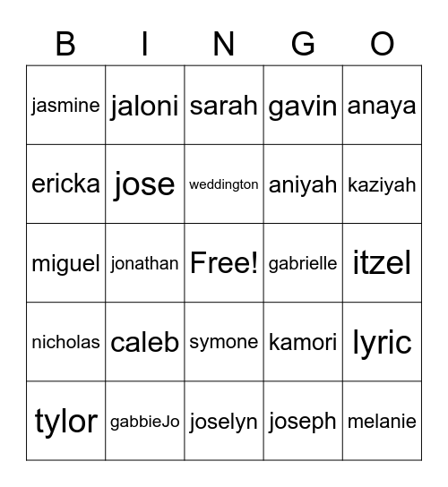period 6 Bingo Card