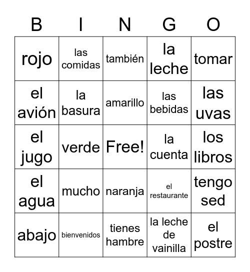 FL4 Kids - Nivel 3 Bingo Card