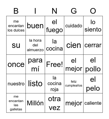 FL4 Kids - Nivel 4 Bingo Card