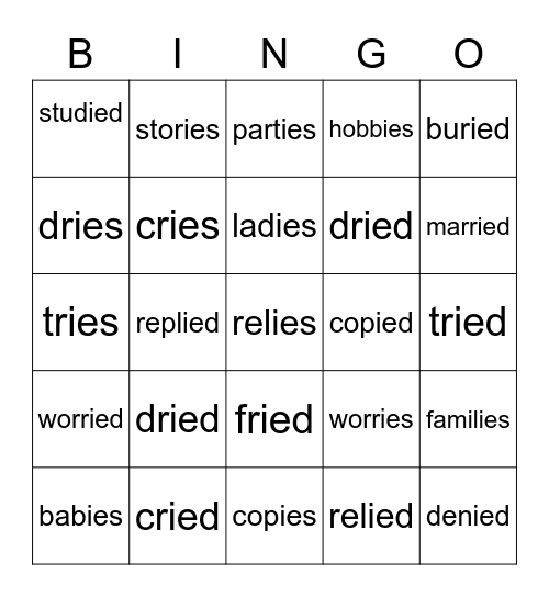 Drop the y and add.... Bingo Card