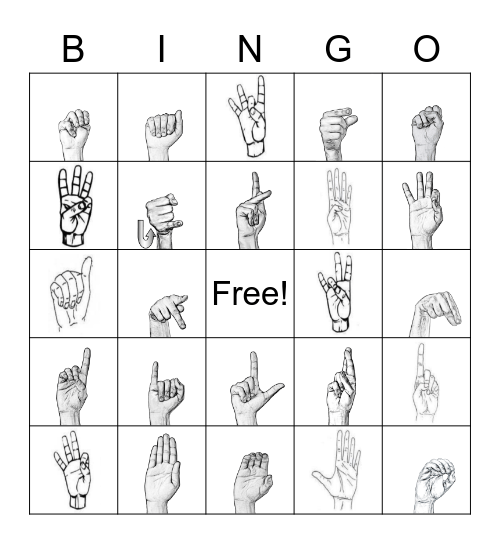 ASL Bingo Card