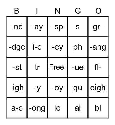 OG Sounds Bingo Card