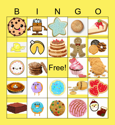 Cookie Bingo Card