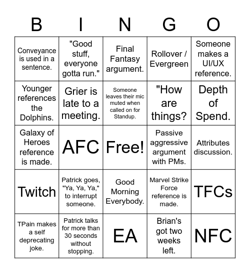 Dragons Den Bingo - Fill you board out with empty shot glasses. Bingo Card