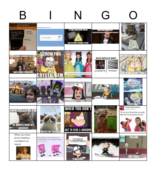 Meme Bingo Card