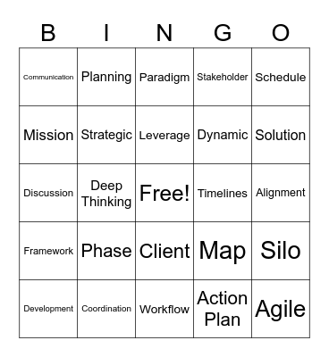 Buzzword Bingo Card