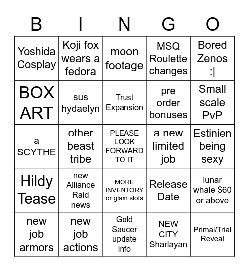 FANFEST BUNgo Bingo Card