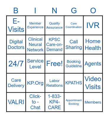 VMC BINGO Card