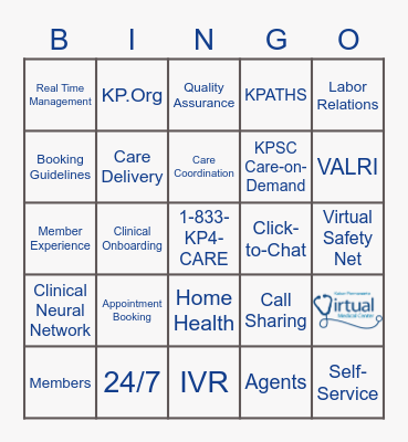 VMC Bingo Card