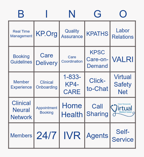 VMC Bingo Card